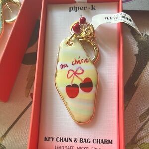 Piper K Cherry Key Chain & Bag Charm - Multicolor